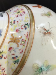 A Chinese famille rose butterfly vase, Guangxu mark, 20th C.
